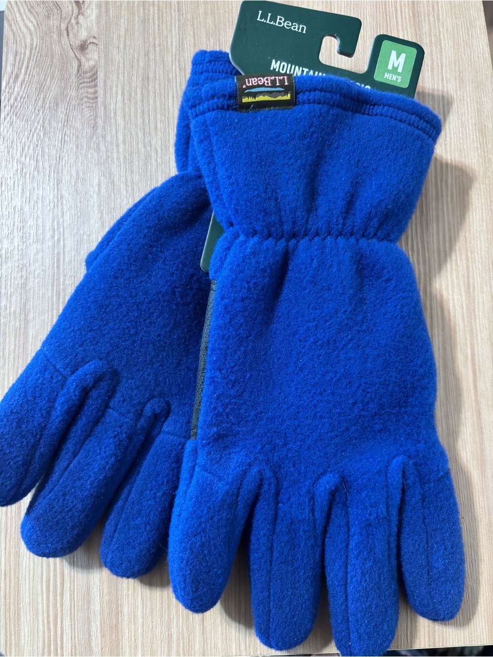 NWT L.L. Bean Mountain Classic Fleece Gloves-Men M Blue Winter Cozy Gorpcore